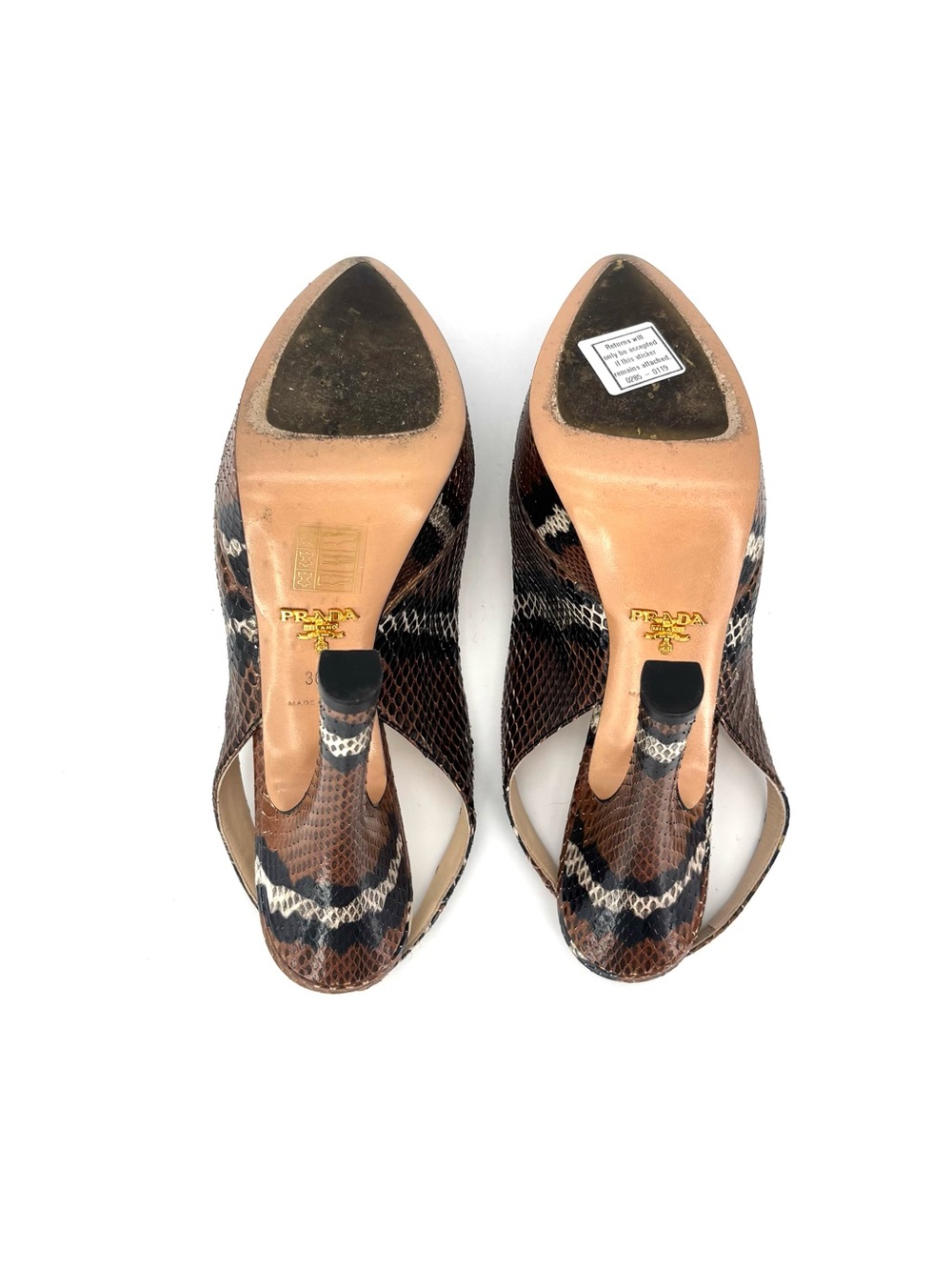 Prada SS 2009 Snakeskin Platform Slingback High Heel Pumps 36.5 - Picture 9 of 10
